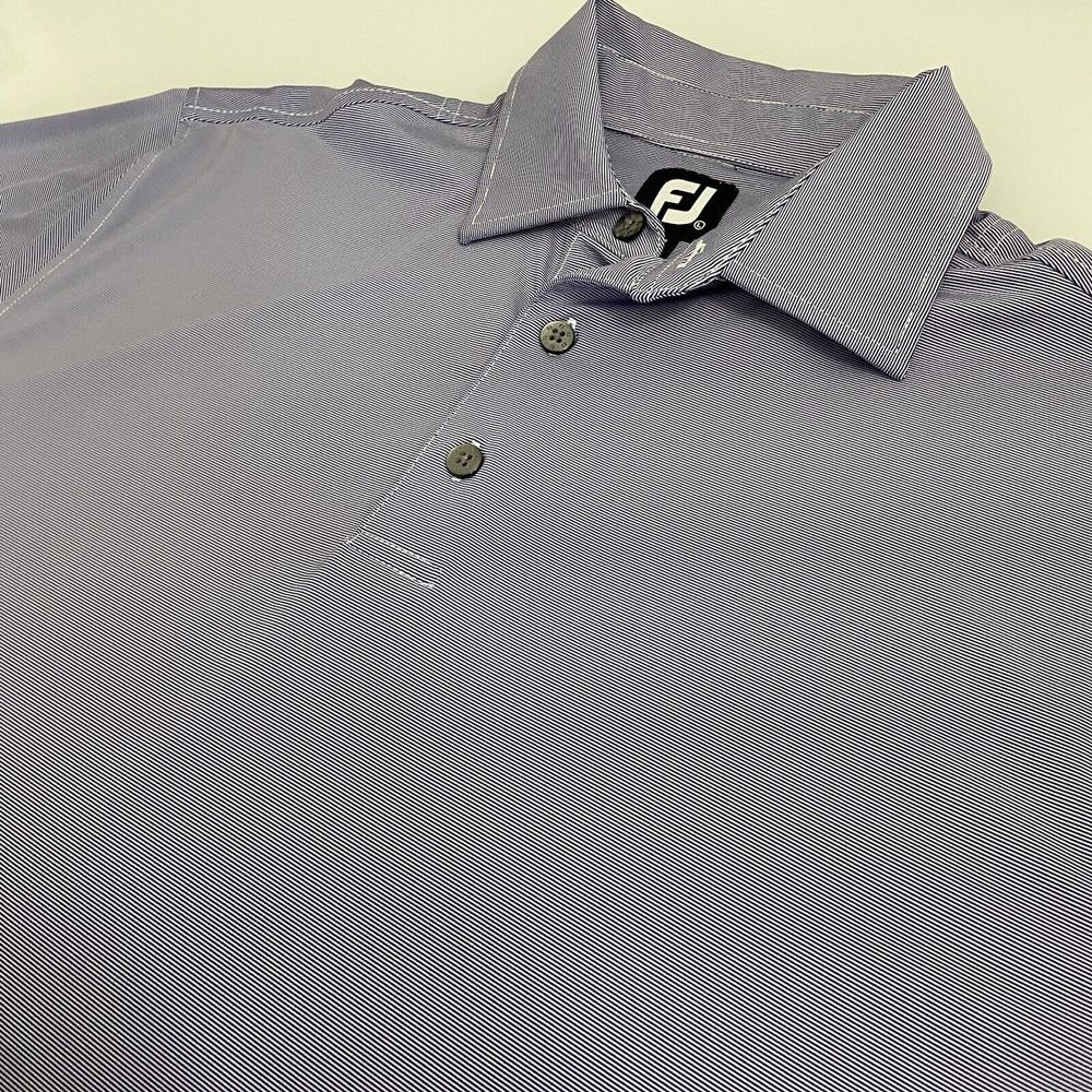 FootJoy Men's‎ Short Sleeve Polo Purple Striped Size Large Lightweight Dry Wick